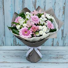 Букет цветов из:  Герберы, Альстромерии и Хризантемы #REPLACE_PRED# Юже