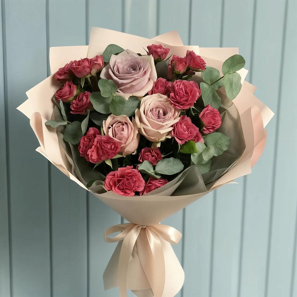 Букет цветов из: Гвоздики и Розы в Юже