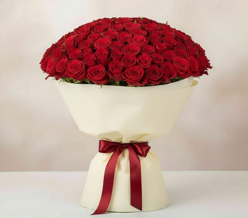 Букет 101 Красная роза Милано в Юже