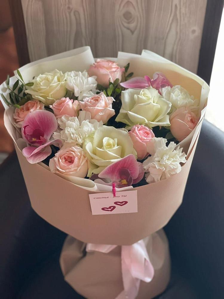 Букет цветов из: Орхидеи, Розы и Гвоздики в Юже