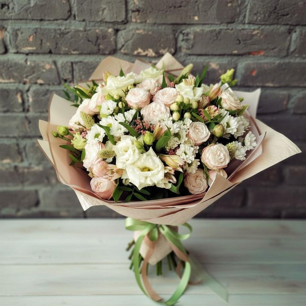 Букет цветов из: Альстромерии, Розы и Хризантемы в Юже