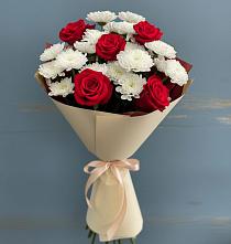 Букет цветов из:  Розы и Хризантемы в Юже