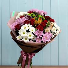Букет цветов из:  Розы, Хризантемы и Альстромерии в Юже