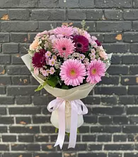 Букет цветов из:  Герберы и Хризантемы в Юже