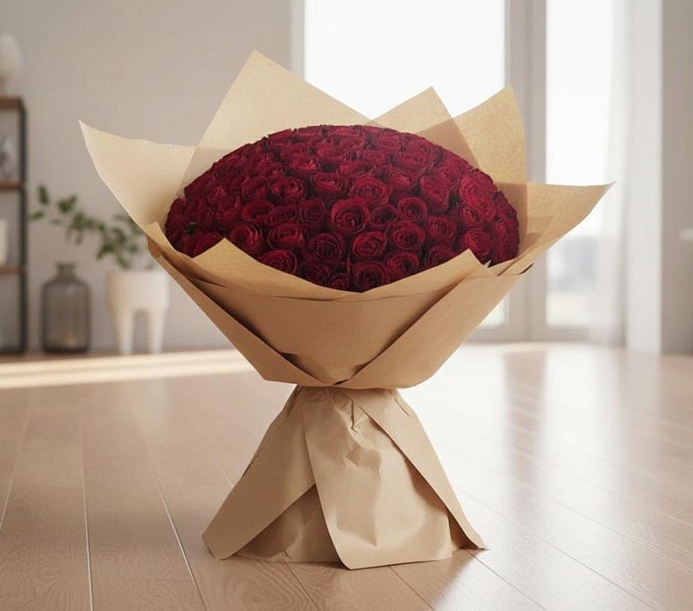 Букет 101 Красная роза в Юже