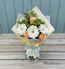 Букет цветов из:  Герберы, Розы и Хризантемы в Юже