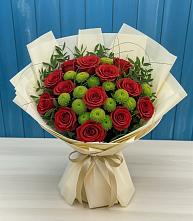 Букет цветов из:  Розы и Хризантемы в Юже