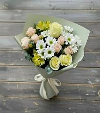 Букет цветов из:  Альстромерии, Розы и Хризантемы в Юже